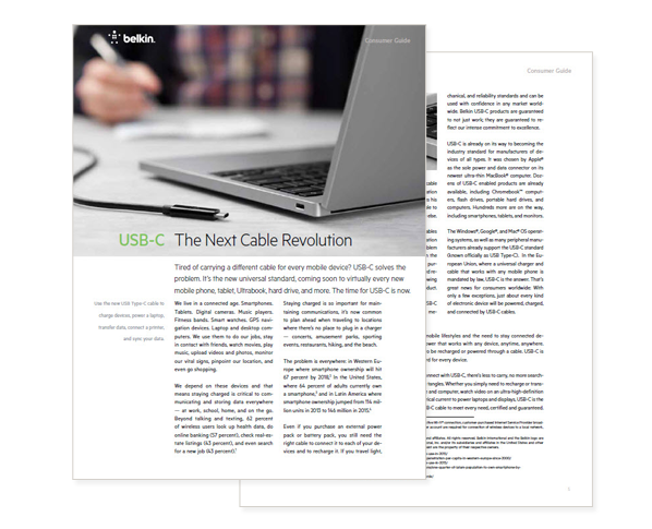 Belkin USB-C the next cable revolution whitepaper Belkin USB-C the next cable revolution whitepaper cover