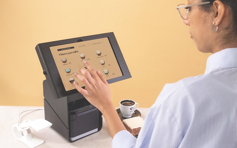 Ideal for retail or hospitality environments, the Tablet Printer Kiosk streamlines your point-of-sale operations Compulocks Tablet Printer Kiosk