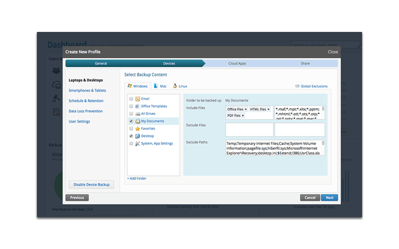 Druva inSync Druva inSync Interface