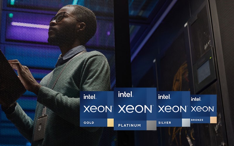 Power your most critical workloads IT engineer on laptop computer in server room