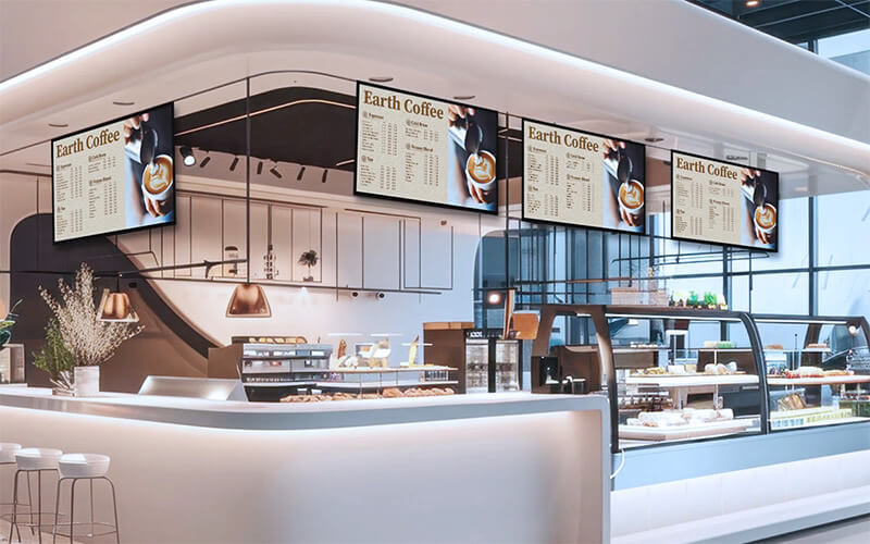 Retail Coffee shop using IOGear KVM switches and AV products
