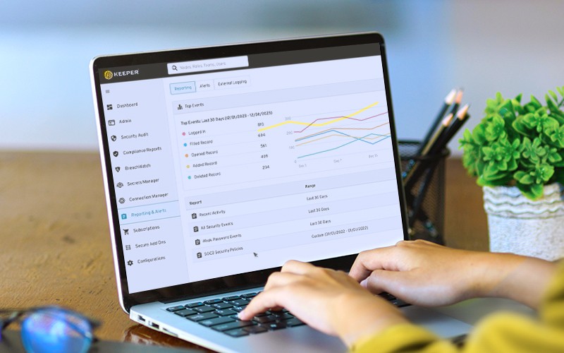 Zero-knowledge security protocols protect heavily targeted end-user devices from cyberattacks. Professional working on laptop