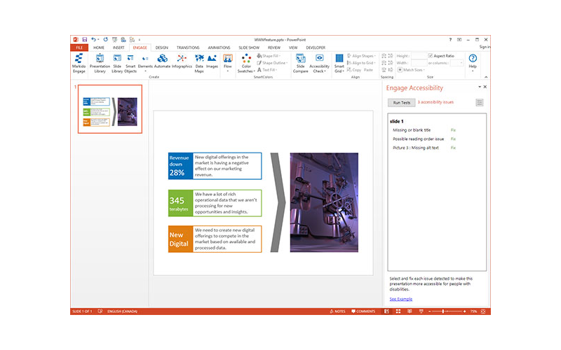 Markido Engage accessibility add-in Markido Engage platform accessibility screenshot