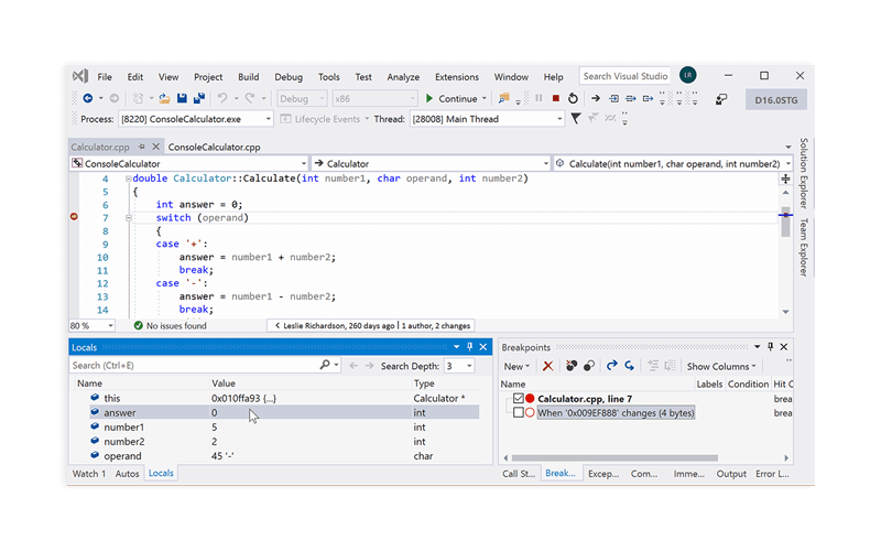 Visual Studio and the Microsoft Developer Network (MSDN) Visual Studio code screesnhot