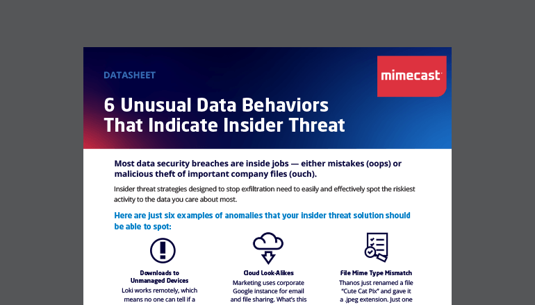 6 Data Behaviors of Insider Threats Thumbnail of asset available to download below
