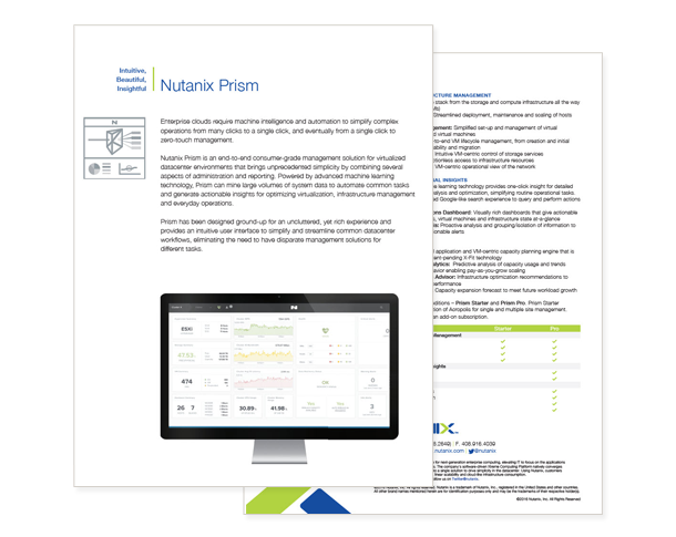 Nutanix Prism datasheet cover