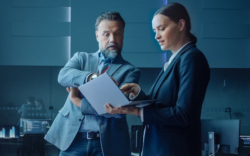 Integrates with all your web and mobile apps. Professional using a laptop