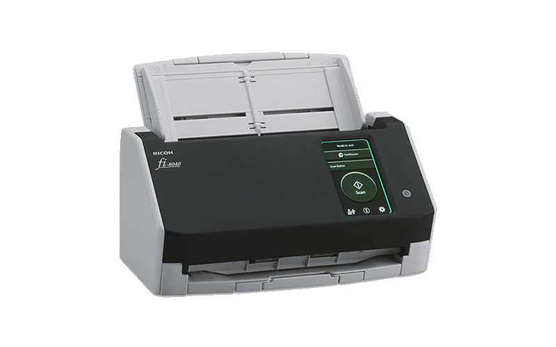 These compact front office scanners are designed for lighter duty cycles Ricoh fi-8040