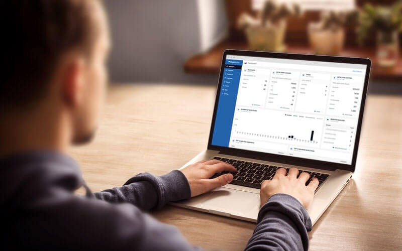 Breach Remediation allows you to simultaneously detect and remediate malware Malwarebytes displayed on laptop
