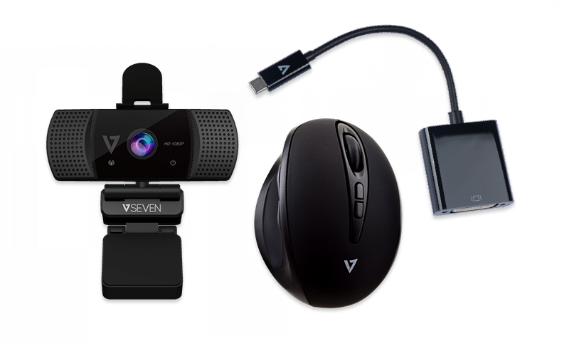 Enhance your workspace with accessories that complement your devices, including webcams, mice, keyboards and more V7 devices & accessories
