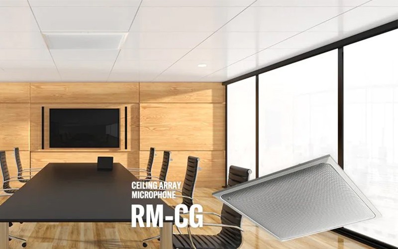 The ADECIA ceiling microphone and live array speaker improve room acoustics Yamaha ADECIA ceiling microphone
