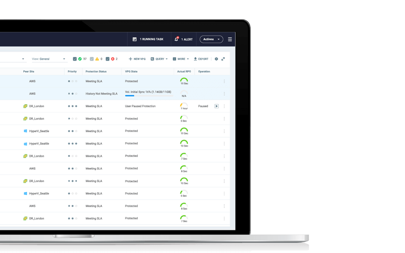 Zerto Virtual Replication Zerto Virtual Replication screenshot